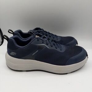 Skechers Transporter Lite Work Shoes Mens 12 Navy Blue Carbon Toe Slip Resistant